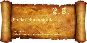 Marks Bernadett névjegykártya